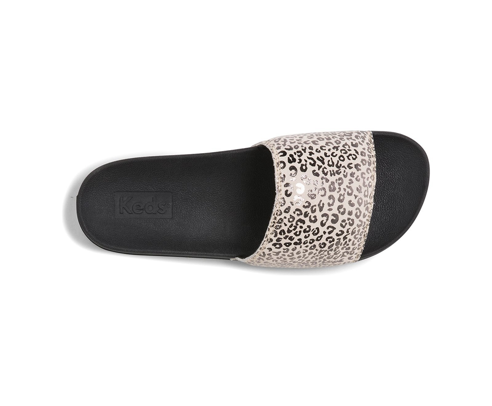 Sandales Keds Femme Noir/Doré - Bliss Ii Cuir Leopard - 136-IEONGA